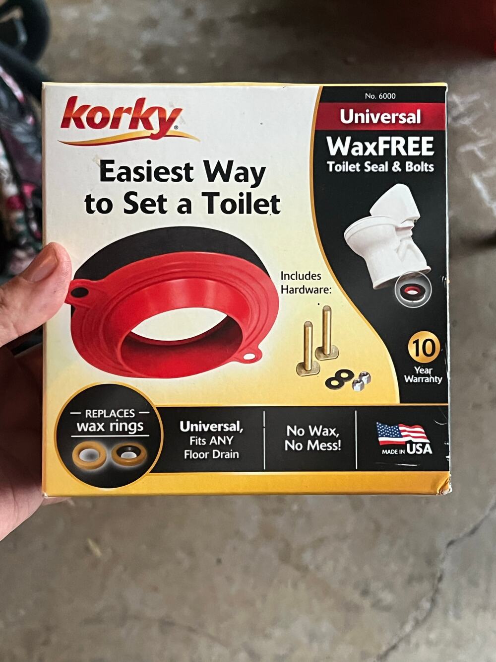 New In Box Korky 6000BP Universal Toilet WaxFree Seal with Hardware